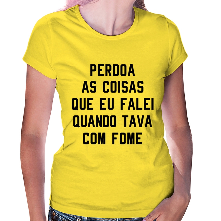 Baby Look Perdoa, eu tava com fome - Amarela