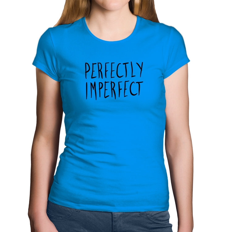 Baby Look Algodão Perfectly Imperfect - Azul