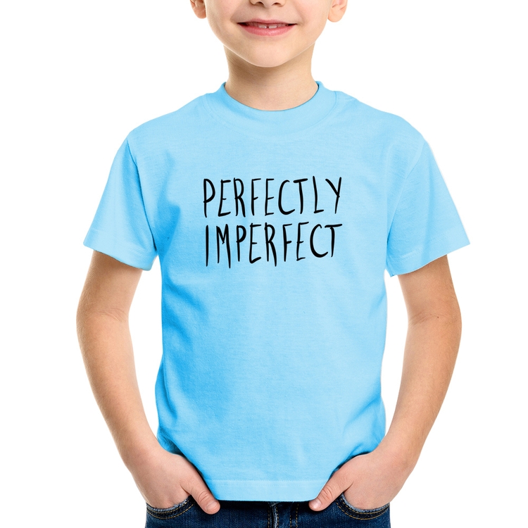 Camiseta Infantil Perfectly Imperfect - Azul Bebê