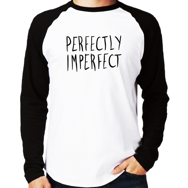 Camiseta Raglan Perfectly Imperfect Manga Longa