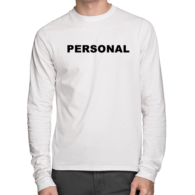 Camiseta Algodão Personal  Manga Longa - Branca