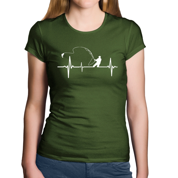 Baby Look Algodão Pescador Batimentos Cardíacos - Musgo