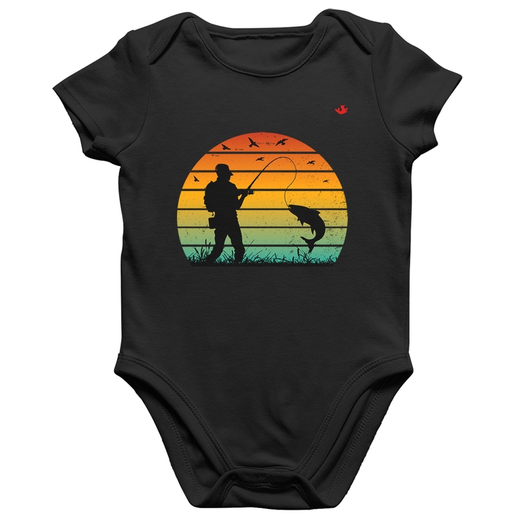 Body Bebê Algodão Pescaria Vintage Sunset