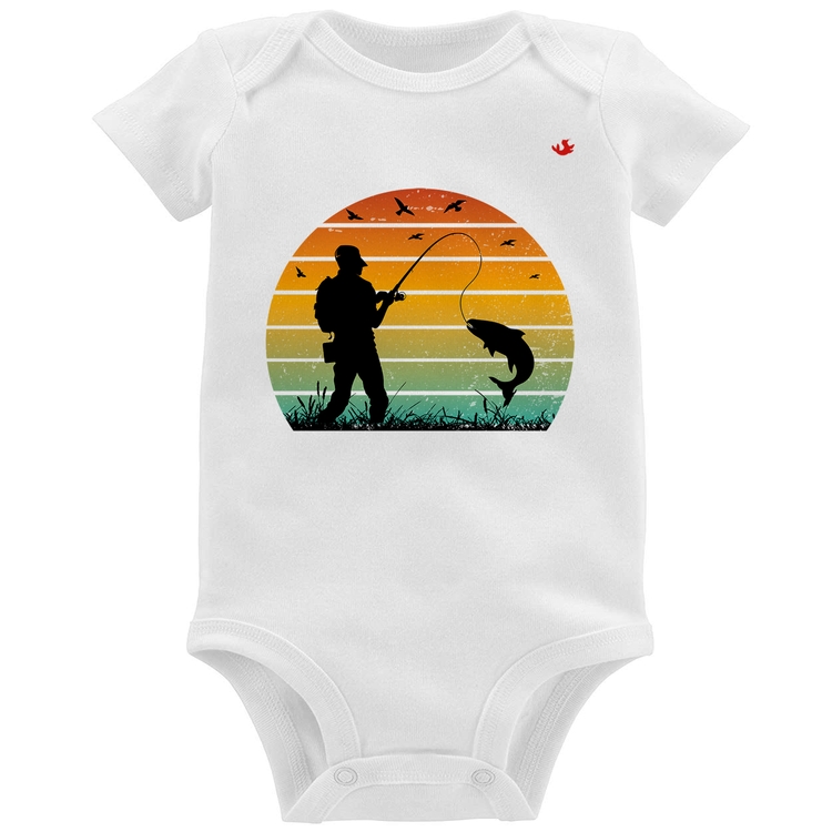 Body Bebê Pescaria Vintage Sunset