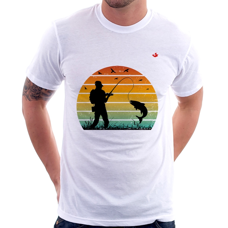 Camiseta Pescaria Vintage Sunset