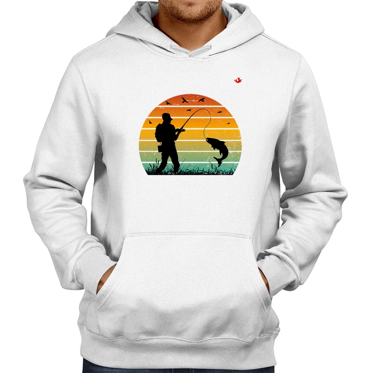 Moletom Pescaria Vintage Sunset - Branco