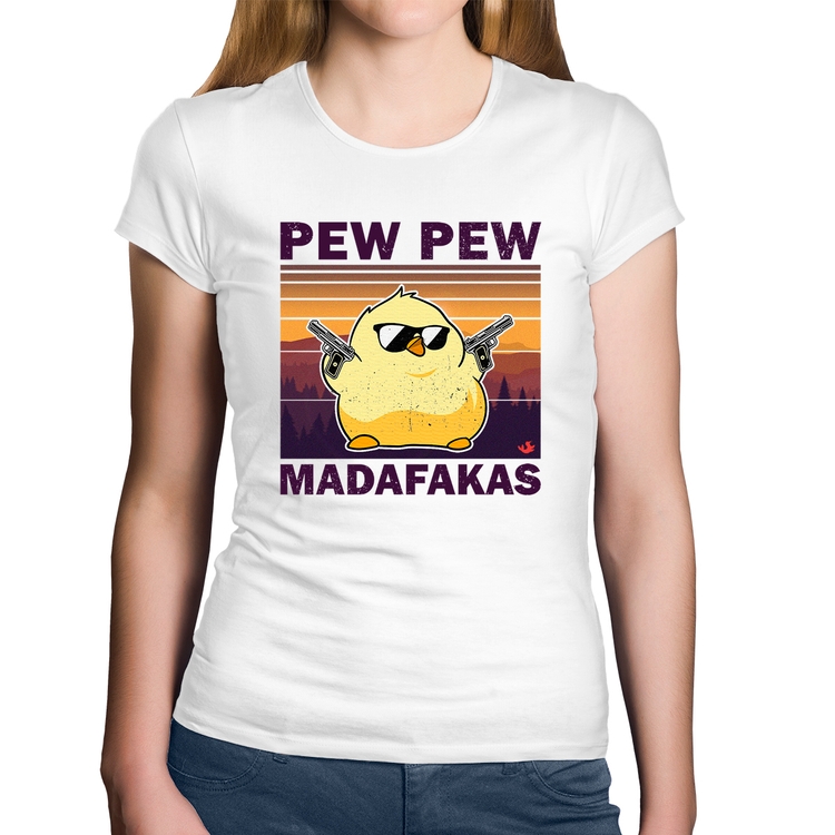 Baby Look Algodão Pew Pew Madafakas - Branca