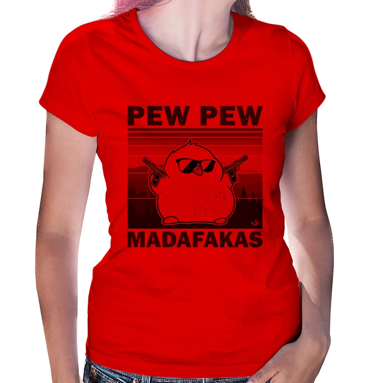 Baby Look Pew Pew Madafakas - Vermelha