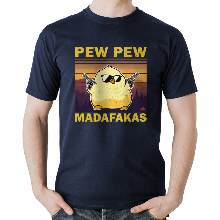 Camiseta Algodão Pew Pew Madafakas - Marinho