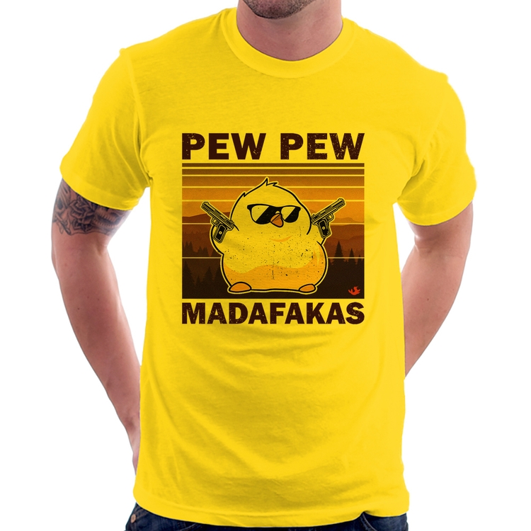 Camiseta Pew Pew Madafakas - Amarela