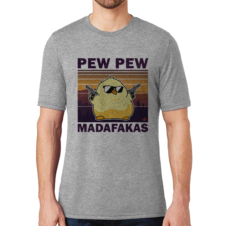 Camiseta Pew Pew Madafakas - Cinza