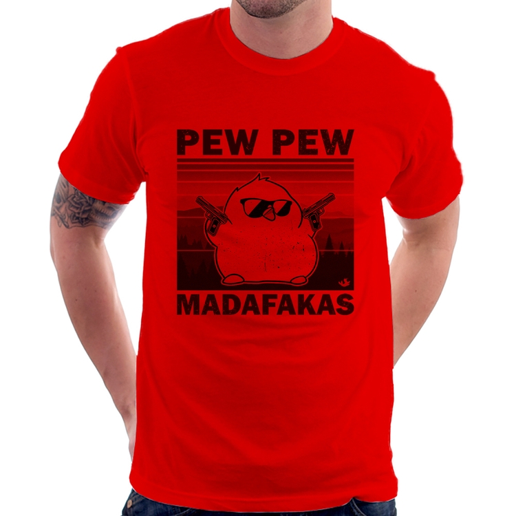 Camiseta Pew Pew Madafakas - Vermelha