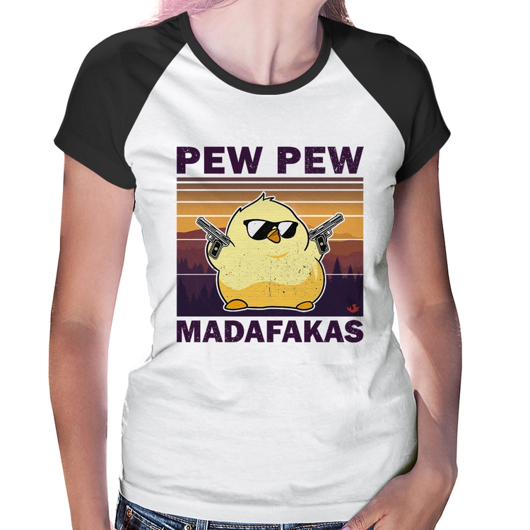 Baby Look Raglan Pew Pew Madafakas