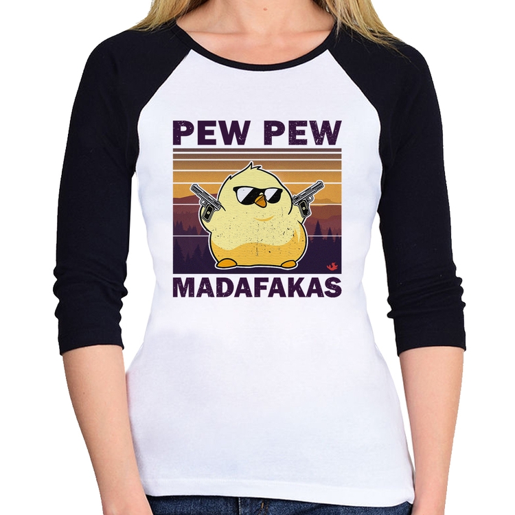 Baby Look Raglan Pew Pew Madafakas Manga 3/4