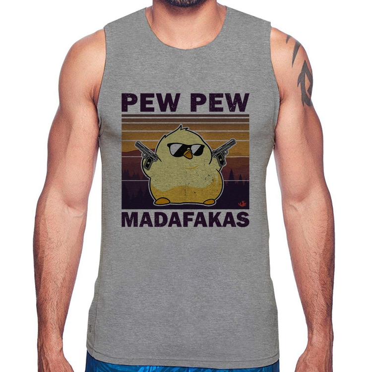 Regata Pew Pew Madafakas - Cinza