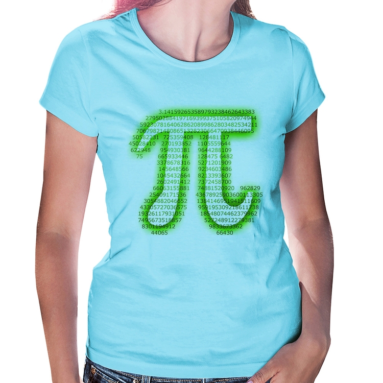 Baby Look PI 3,14 Matemática Verde Neon - Azul Bebê