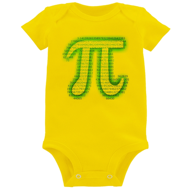 Body Bebê PI 3,14 Matemática Verde Neon - Amarelo