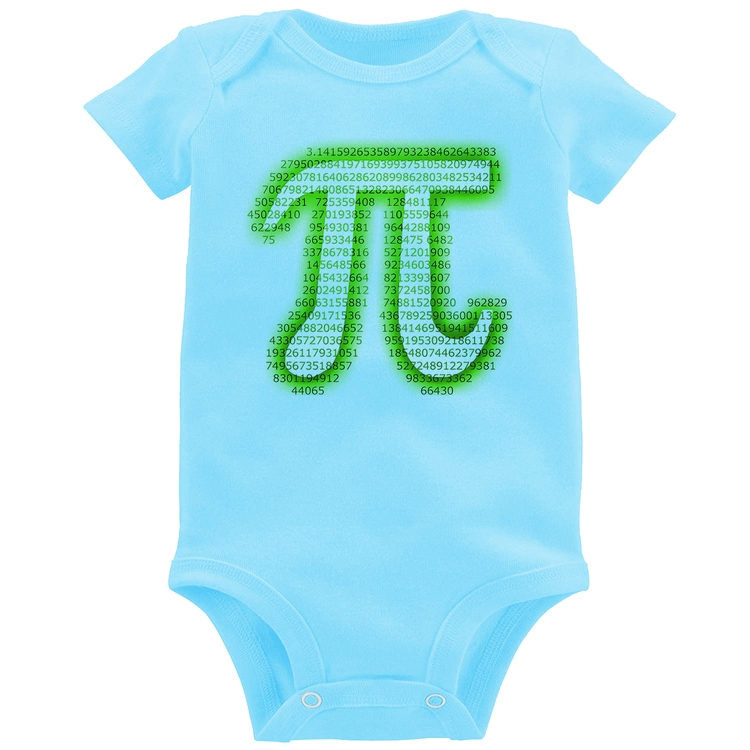 Body Bebê PI 3,14 Matemática Verde Neon - Azul Bebê