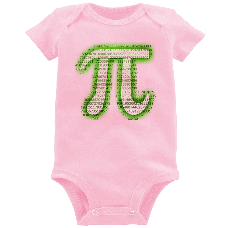 Body Bebê PI 3,14 Matemática Verde Neon - Rosa Bebê