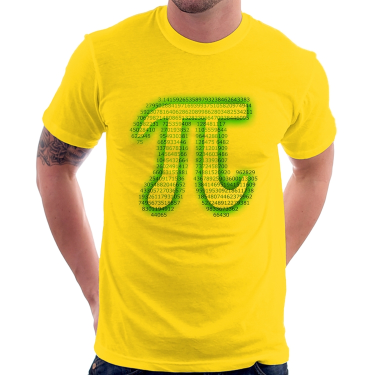 Camiseta PI 3,14 Matemática Verde Neon - Amarela