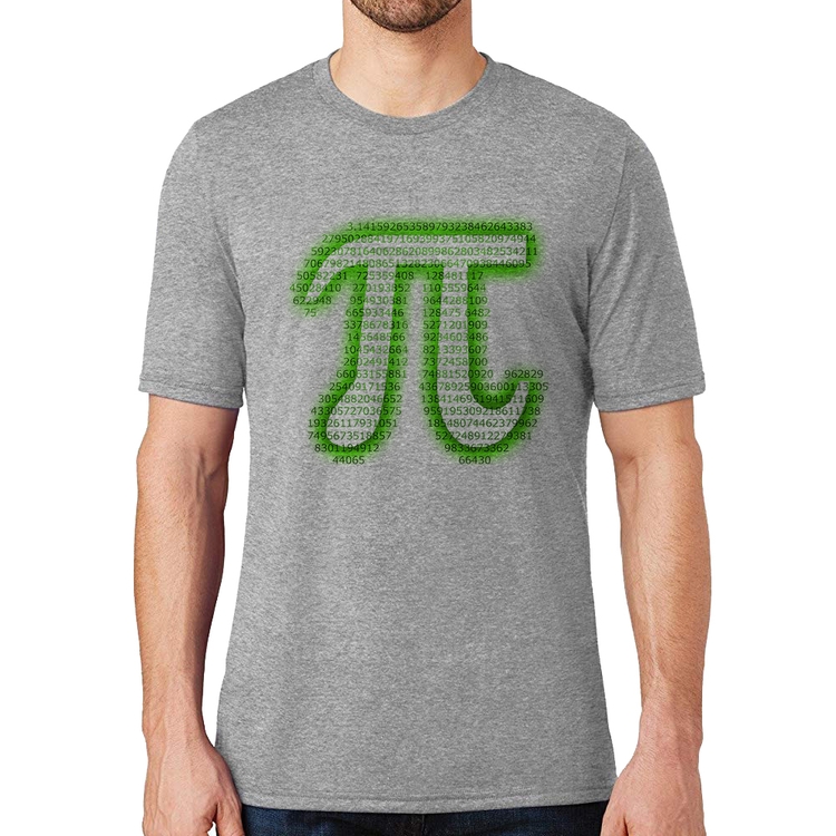 Camiseta PI 3,14 Matemática Verde Neon - Cinza