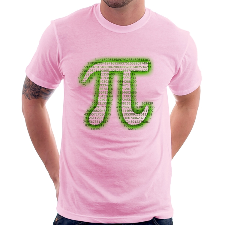 Camiseta PI 3,14 Matemática Verde Neon - Rosa Bebê