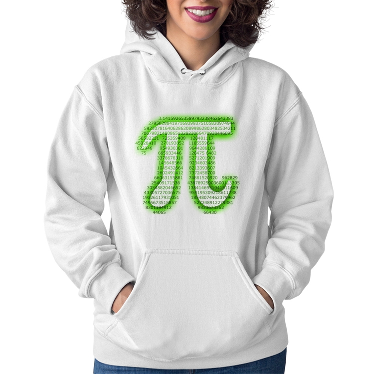Moletom Feminino PI 3,14 Matemática Verde Neon - Branco