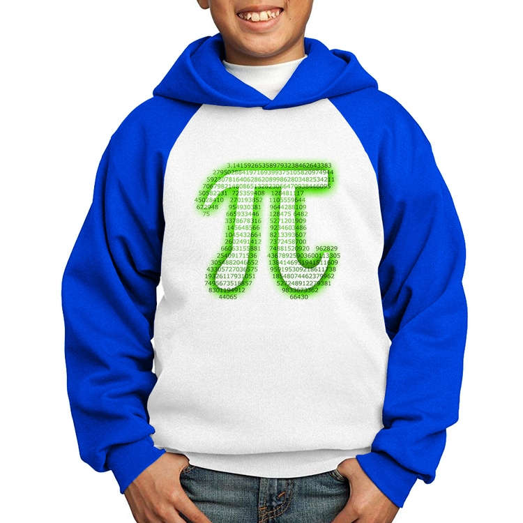 Moletom Infantil PI 3,14 Matemática Verde Neon - Branco/Azul