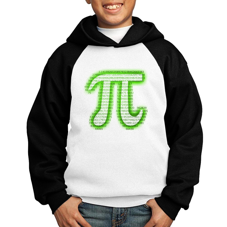Moletom Infantil PI 3,14 Matemática Verde Neon - Branco/Preto