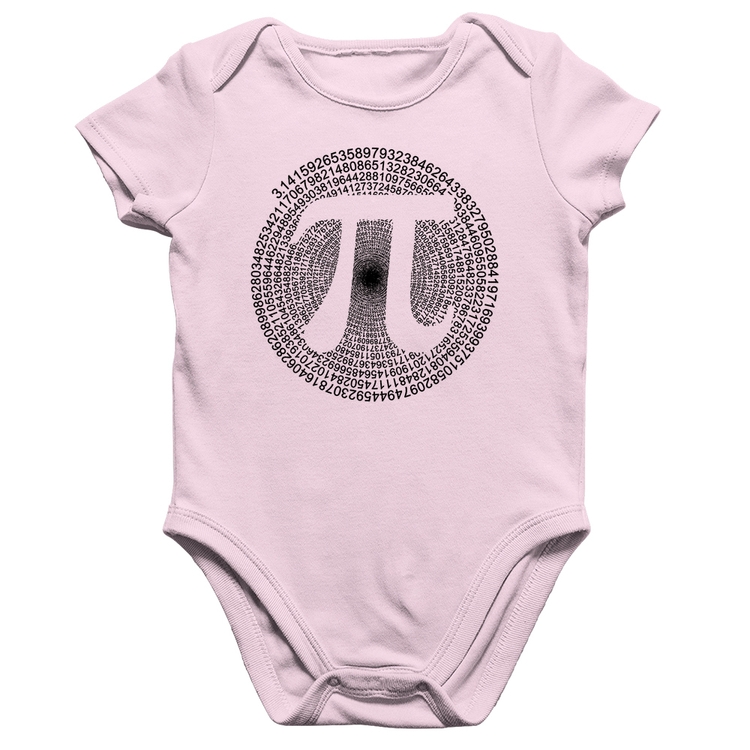 Body Bebê Algodão PI 3,14 Matemática Espiral - Rosa Bebê