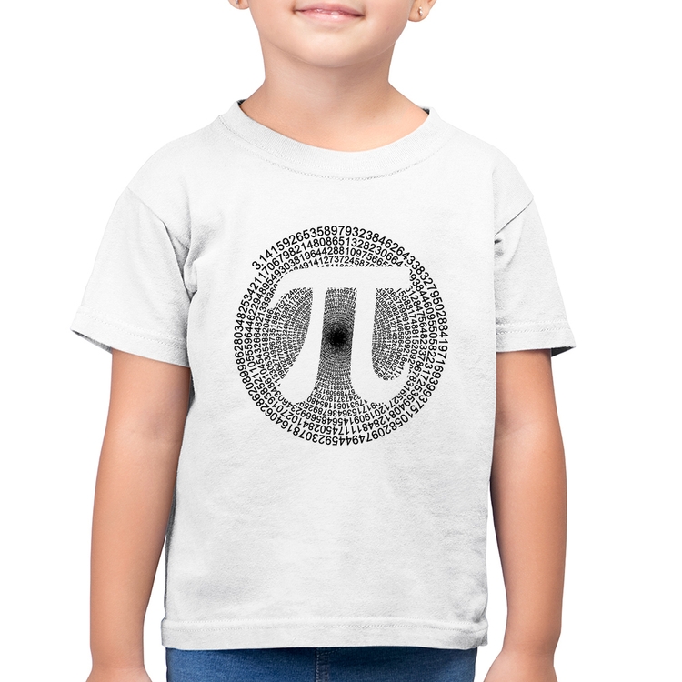 Camiseta Algodão Infantil PI 3,14 Matemática Espiral - Branca