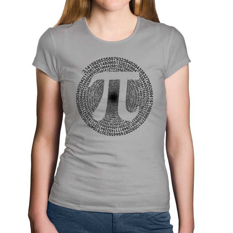 Baby Look Algodão PI 3,14 Matemática Espiral - Cinza