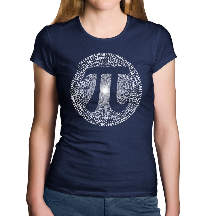 Baby Look Algodão PI 3,14 Matemática Espiral - Marinho