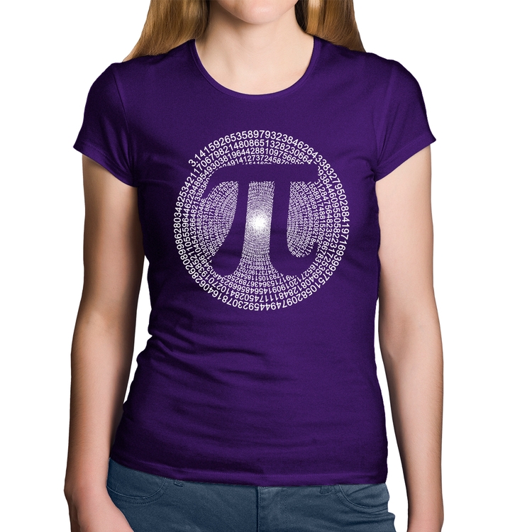 Baby Look Algodão PI 3,14 Matemática Espiral - Roxa