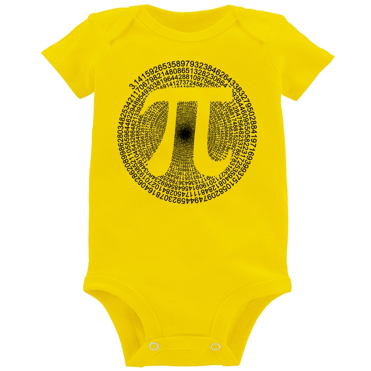 Body Bebê PI 3,14 Matemática Espiral - Amarelo