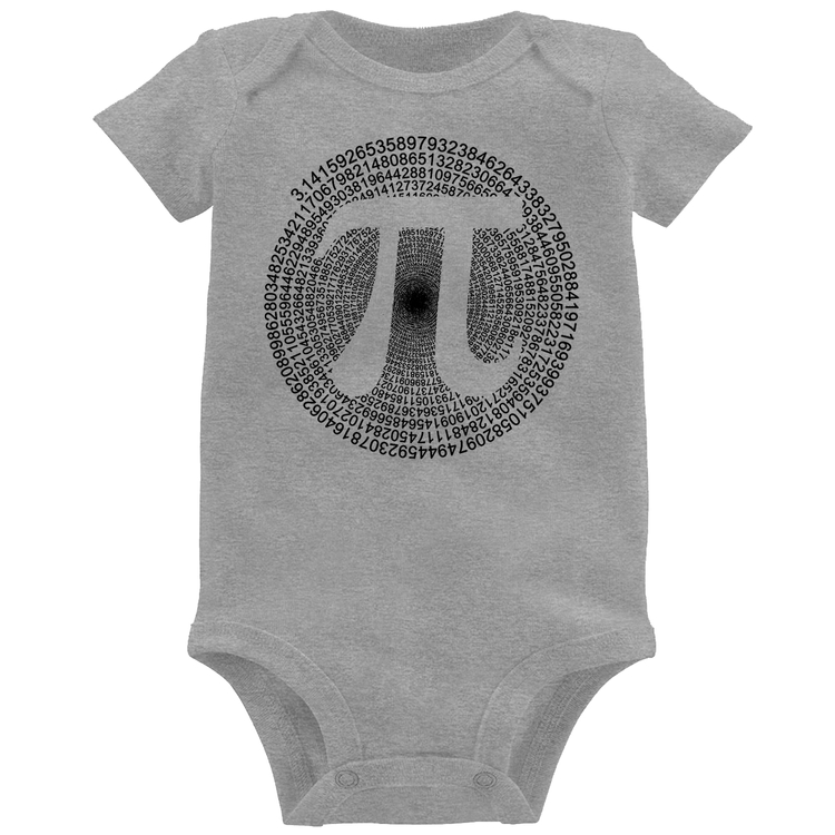 Body Bebê PI 3,14 Matemática Espiral - Cinza