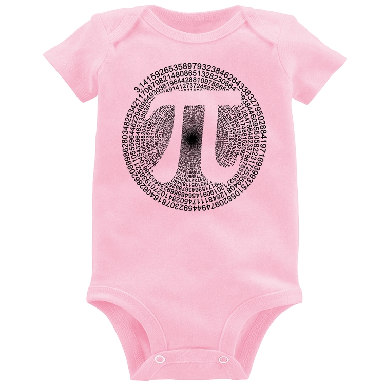 Body Bebê PI 3,14 Matemática Espiral - Rosa Bebê