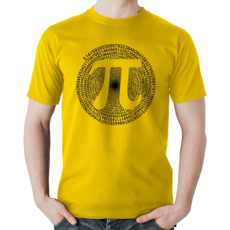 Camiseta Algodão PI 3,14 Matemática Espiral - Amarela