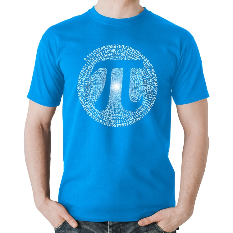 Camiseta Algodão PI 3,14 Matemática Espiral - Azul