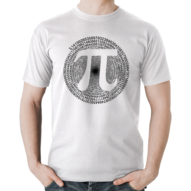 Camiseta Algodão PI 3,14 Matemática Espiral - Branca