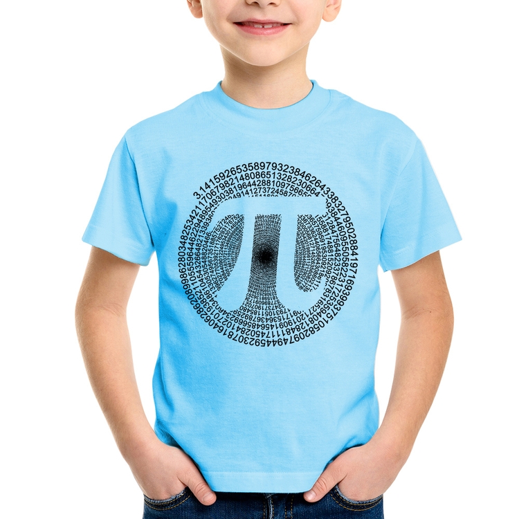 Camiseta Infantil PI 3,14 Matemática Espiral - Azul Bebê