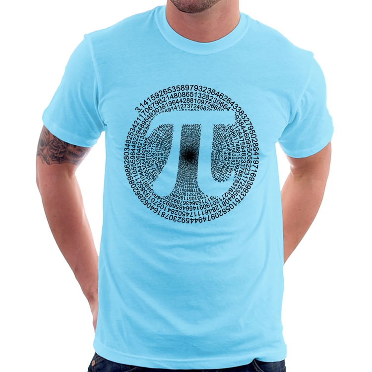 Camiseta PI 3,14 Matemática Espiral - Azul Bebê