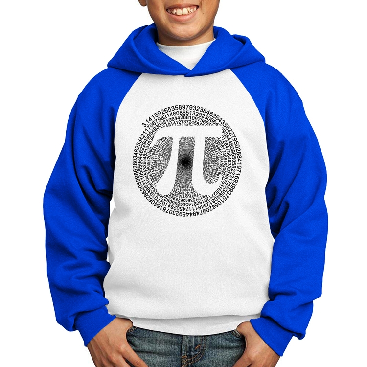 Moletom Infantil PI 3,14 Matemática Espiral - Branco/Azul