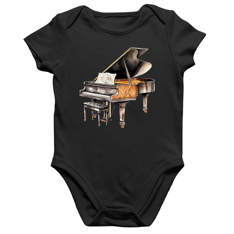 Body Bebê Algodão Piano Arte