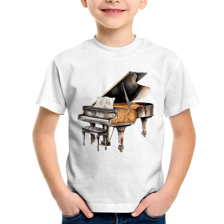 Camiseta Infantil Piano Arte