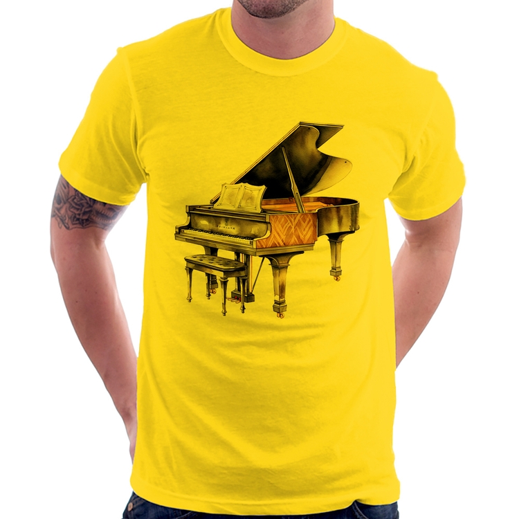 Camiseta Piano Arte - Amarela