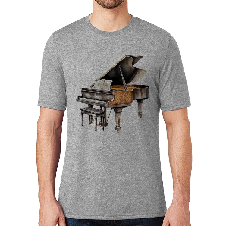 Camiseta Piano Arte - Cinza