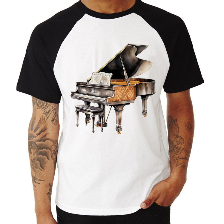 Camiseta Raglan Piano Arte