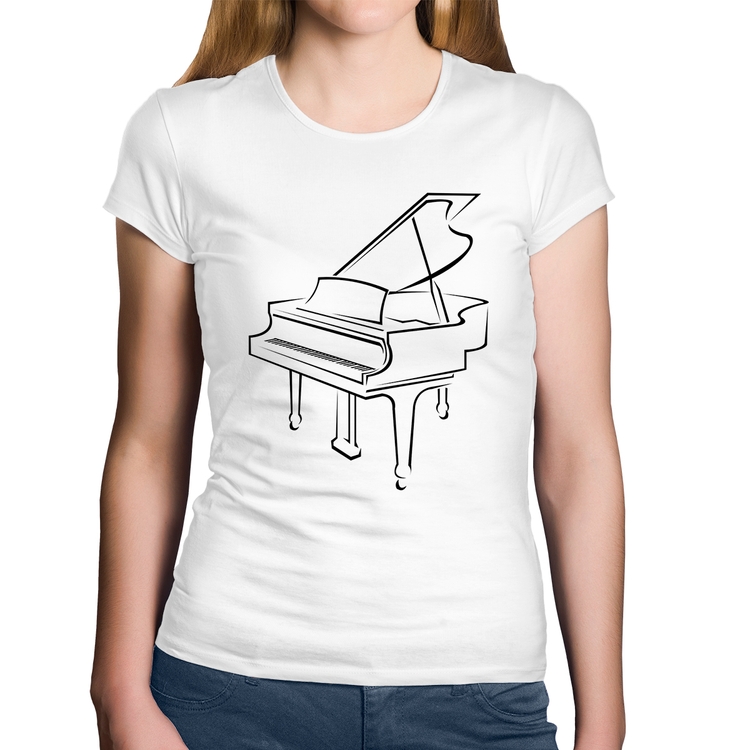 Baby Look Algodão Piano - Branca