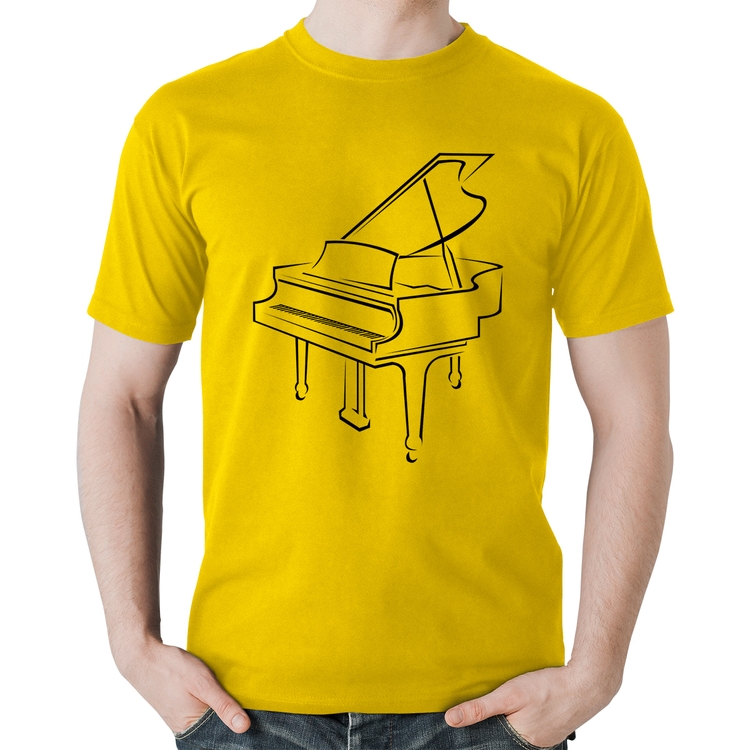 Camiseta Algodão Piano - Amarela